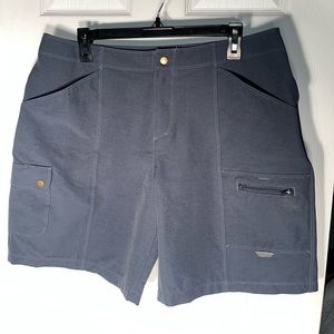 Title Nine Shorts Women's Size 14 blue Nylon Spandex 8 Hiking Cargo Zip pocket